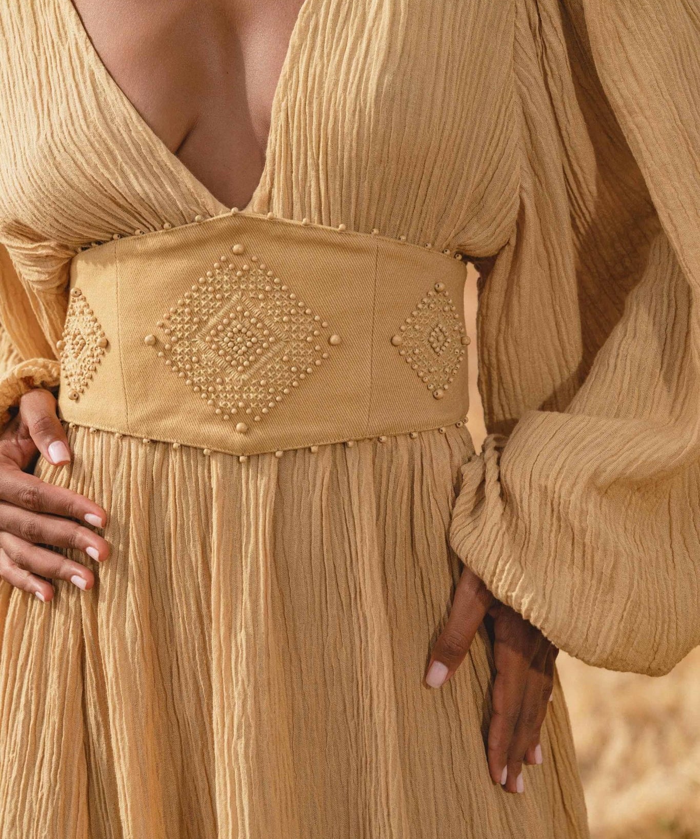Tatva Dress Saffron Gold Colour – Organic Goddess Dresses - AYA Sacred Wear