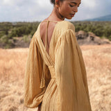 Tatva Dress Saffron Gold Colour – Organic Goddess Dresses - AYA Sacred Wear