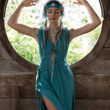 Turquoise Nomad Spirit Dress (Adjustable size, multiway dress) - AYA Sacred Wear