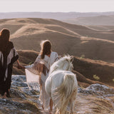 Unique Off - White Boho Poncho with Hand Loomed Tassels - AYA Sacred Wear