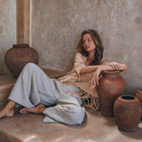 Unique Soft Linen Boho Pants Women • Loose Linen Wide Boho Pants • Bohemian Pants - AYA Sacred Wear