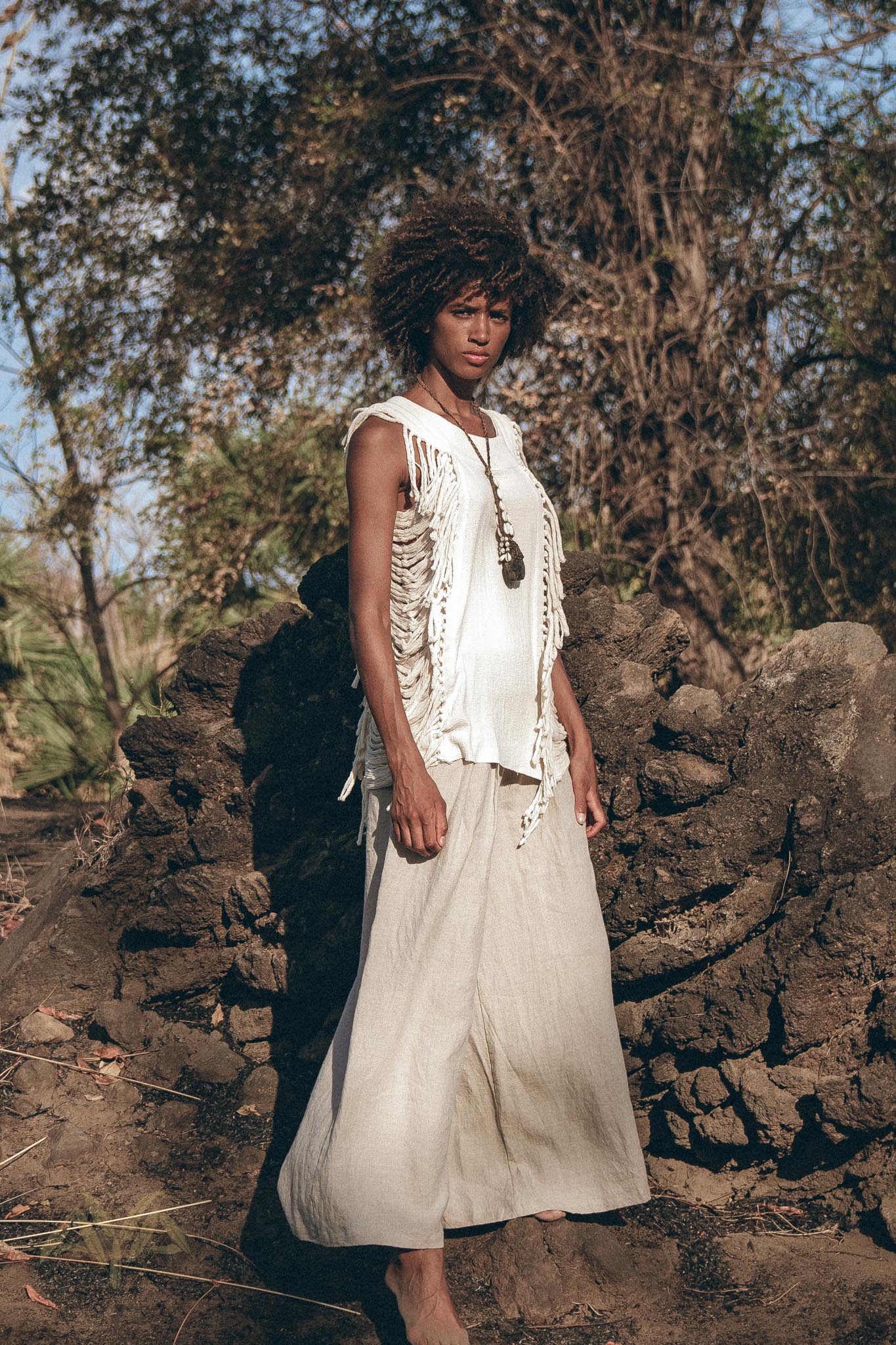 Unique Soft Linen Boho Pants Women • Loose Linen Wide Boho Pants • Bohemian Pants - AYA Sacred Wear