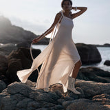 Macrame Tank Maxi Dress: Make a statement in our boho-chic macrame tank dress. Handcrafted from soft cotton, its intricate macrame detailing and flowing maxi length add a touch of artisanal charm.