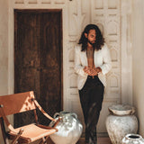 White Linen Blazer Jacket for Men - AYA Sacred Wear