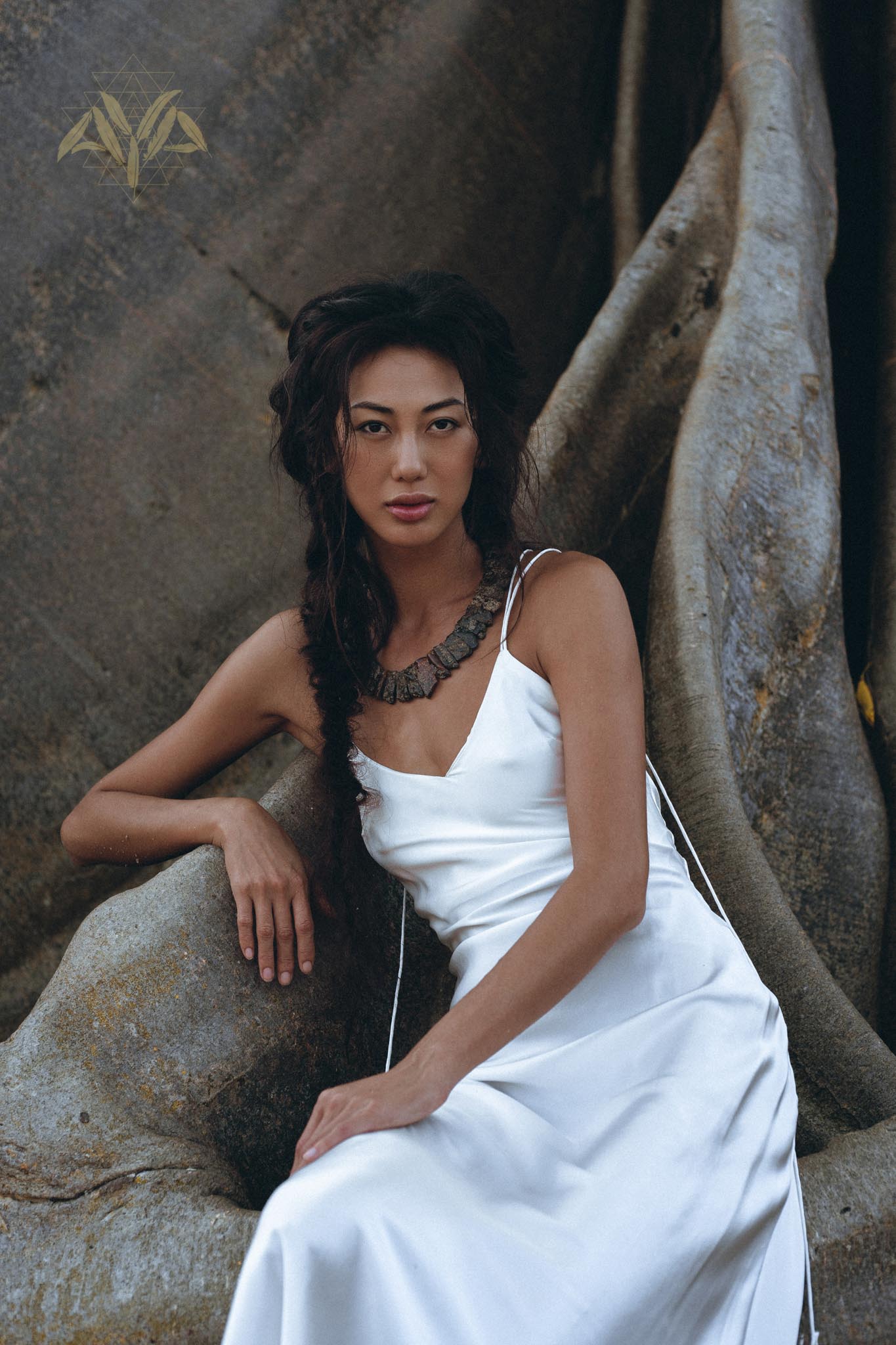 White Peace Silk Simple Wedding Dress • Natural Silk Boho Dress Women - AYA Sacred Wear