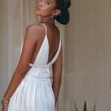 White Multiway Dress, Beach Adjustable Dress, Boho Sleeveless Dress - AYA Sacred Wear