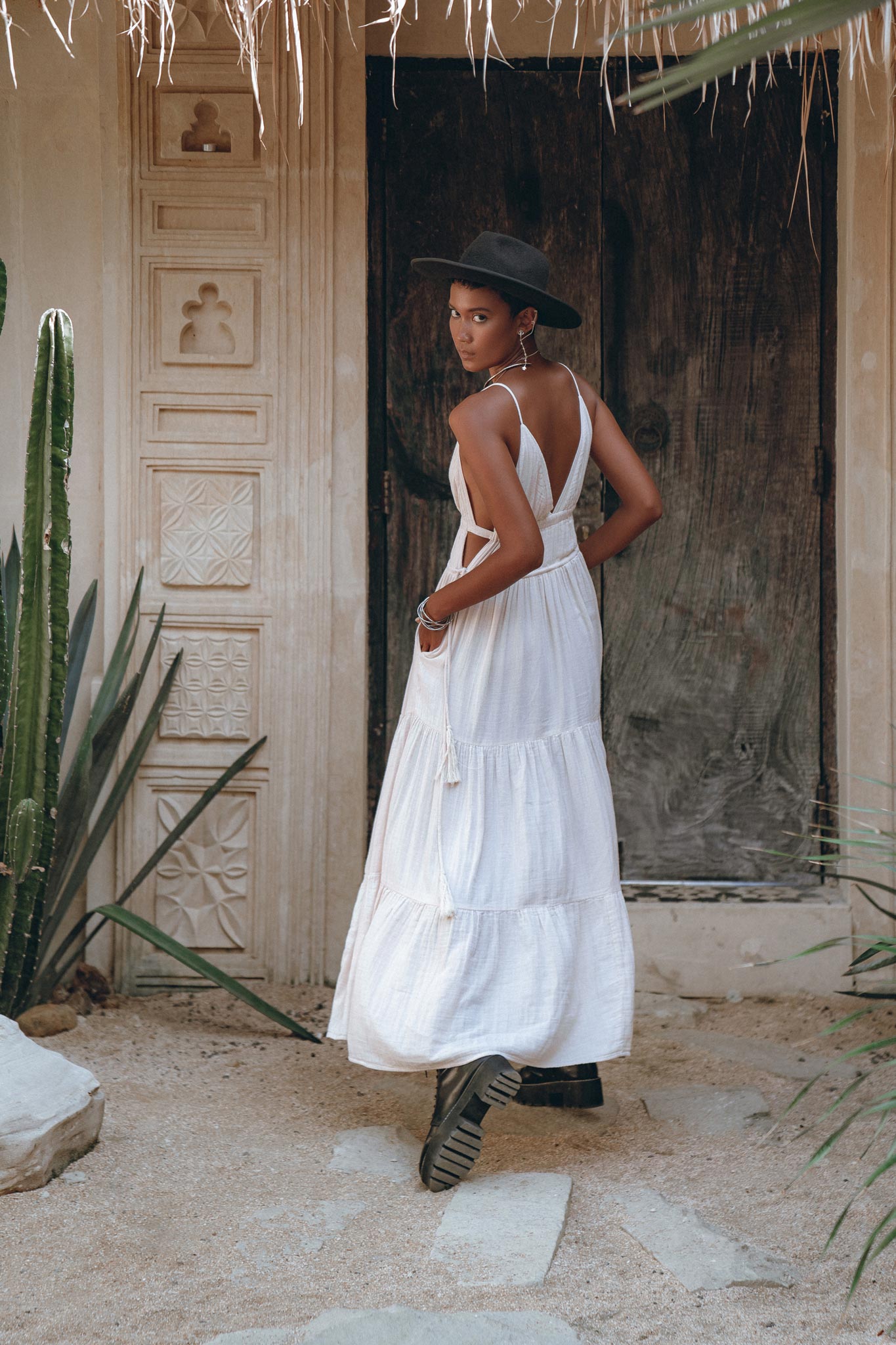 White Multiway Dress, Beach Adjustable Dress, Boho Sleeveless Dress - AYA Sacred Wear