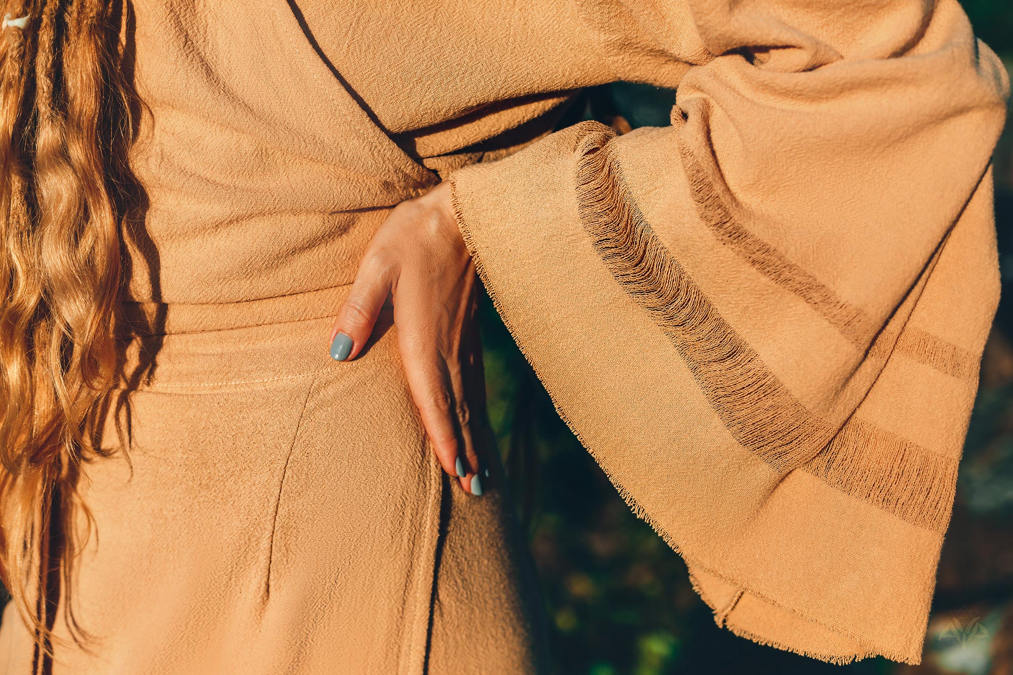 Yellow Boho Wrap Top • Organic Wide Sleeve Bohemian Wrap Blouse - AYA Sacred Wear