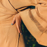 Yellow Boho Wrap Top • Organic Wide Sleeve Bohemian Wrap Blouse - AYA Sacred Wear