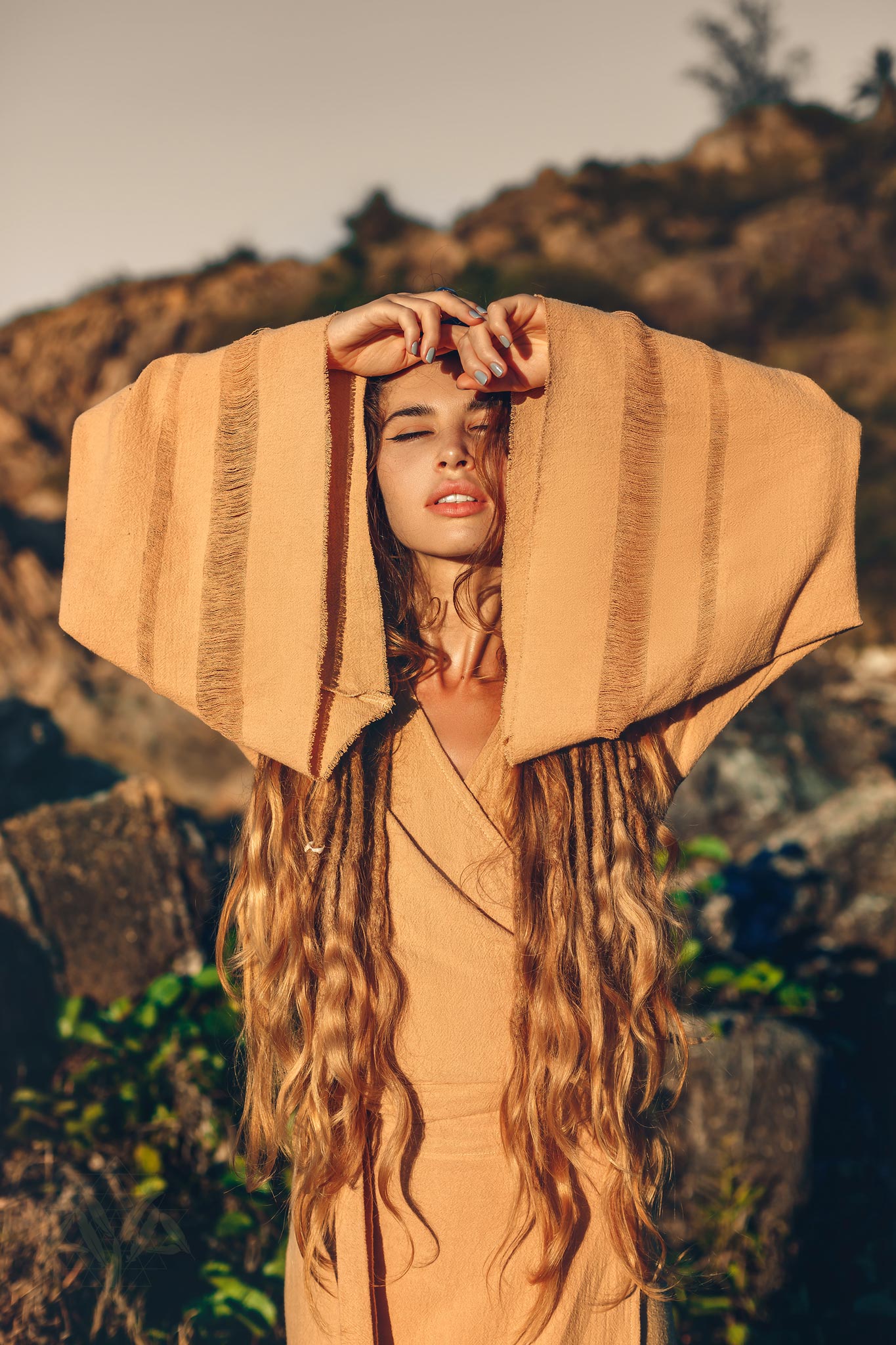 Yellow Boho Wrap Top • Organic Wide Sleeve Bohemian Wrap Blouse - AYA Sacred Wear