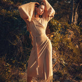 Yellow Boho Wrap Top • Organic Wide Sleeve Bohemian Wrap Blouse - AYA Sacred Wear