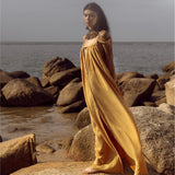 Yellow Gold Greek Goddess Prom Boho Dress - AYA Sacred Wear