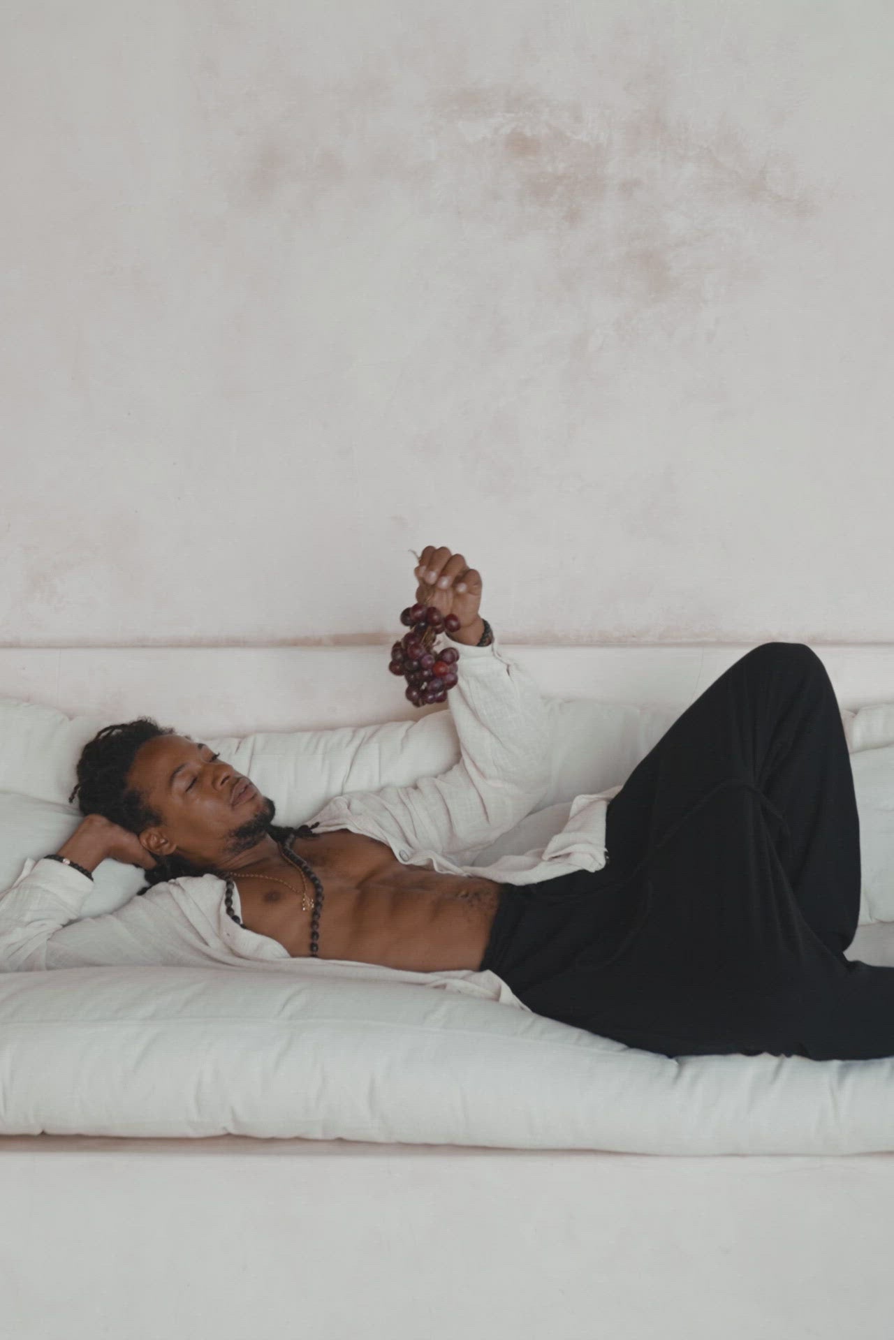 Off-White Handwoven Cotton Oversized Shirt for Men by AYA Sacred Wear