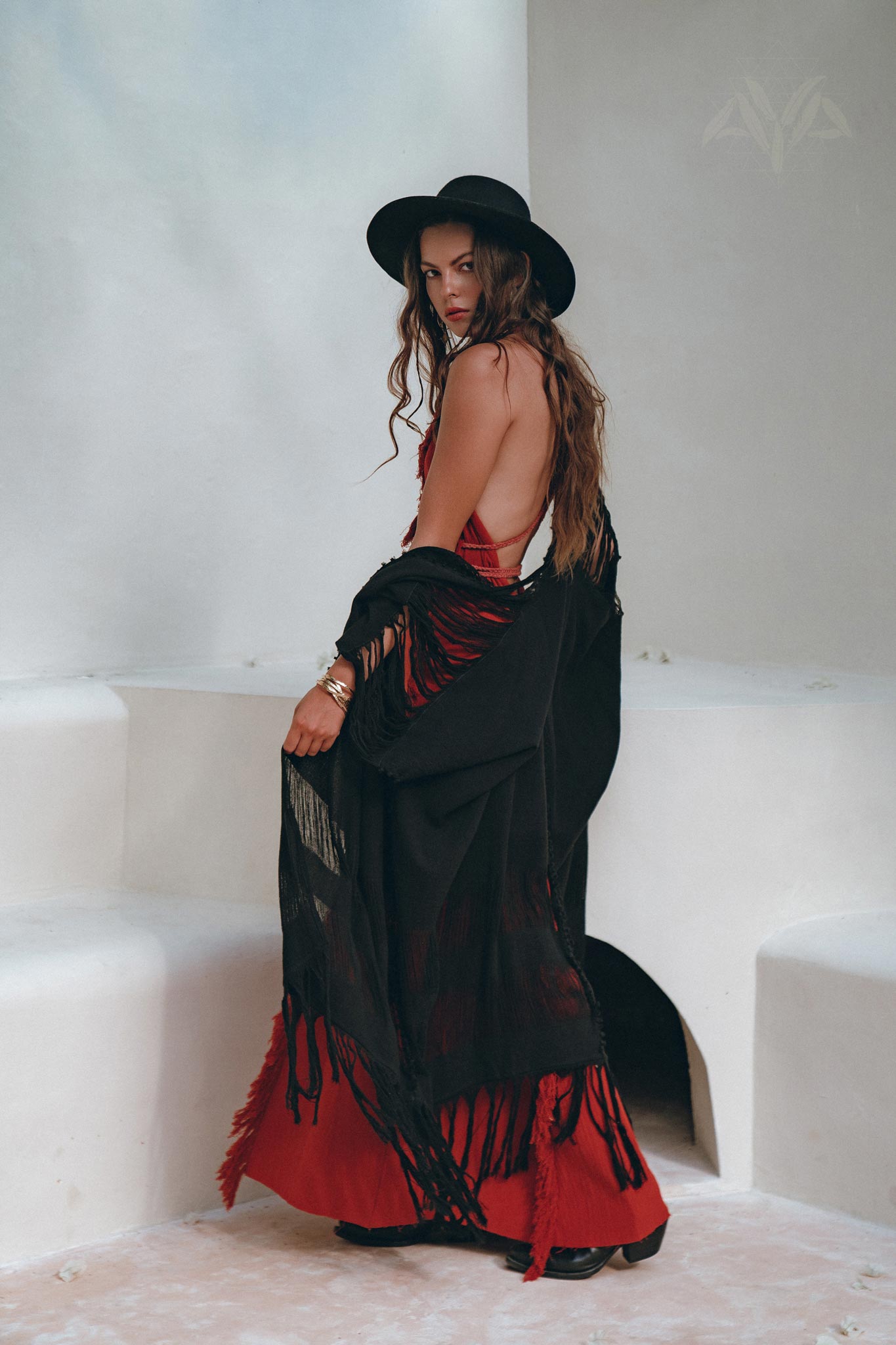 Black Poncho Robe, Boho Cape for Women, Handmade Bohemian Poncho - AYA Sacred Wear