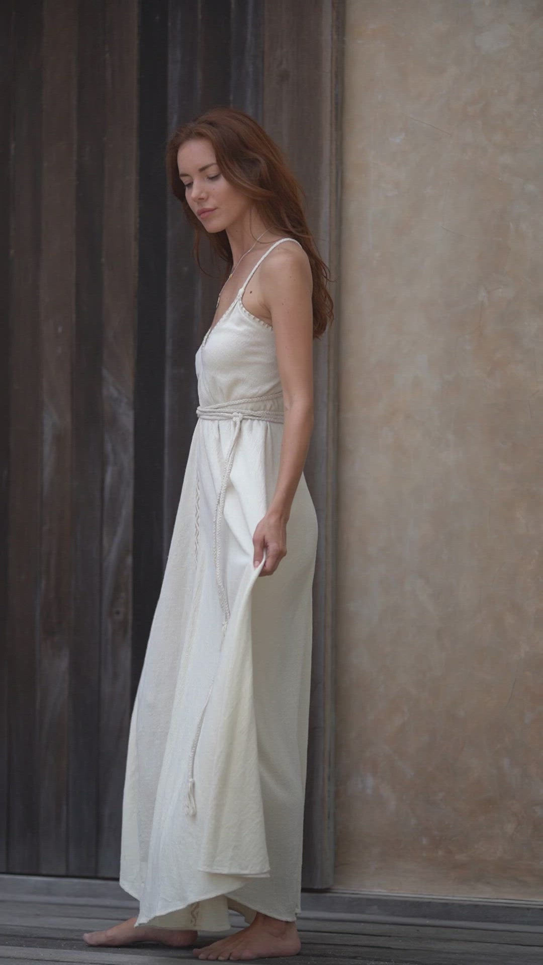 Off-White Boho Dress, Goddess Dress, Simple Wedding Dress - AYA sacred wear