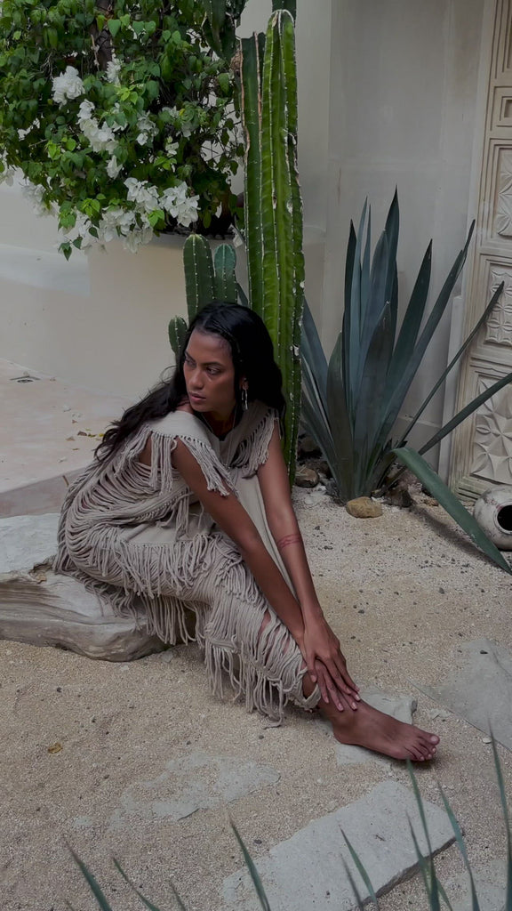 Soft Olive Ladder Sides Dress, Organic Cotton Dress, Boho Summer Dress - AYA Sacred Wear