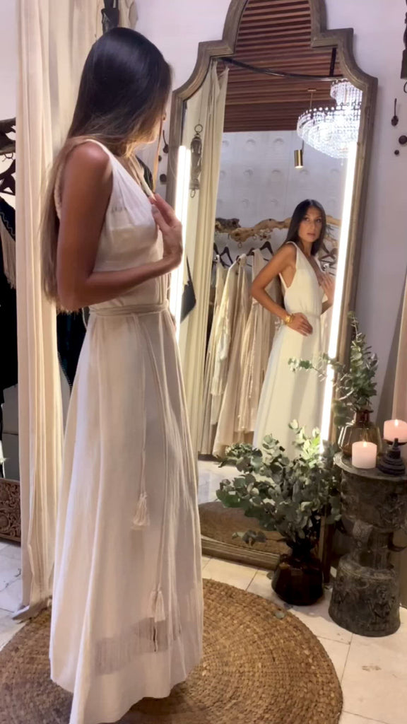 Organic Hand Loomed Boho Simple Wedding Dress - AYA Sacred Wear