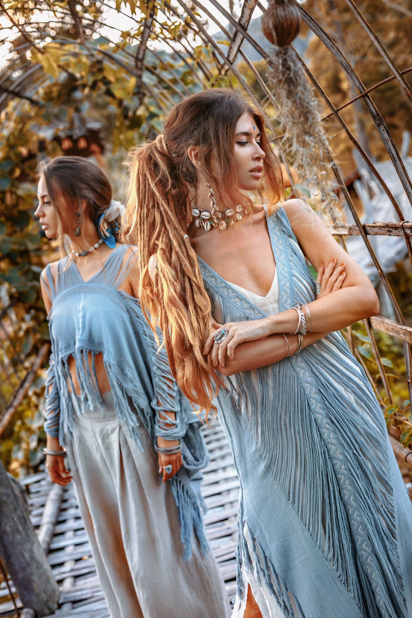 A timeless and comfortable bohemian dress crafted with love, featuring a hand-loomed layover and handmade embroidery.