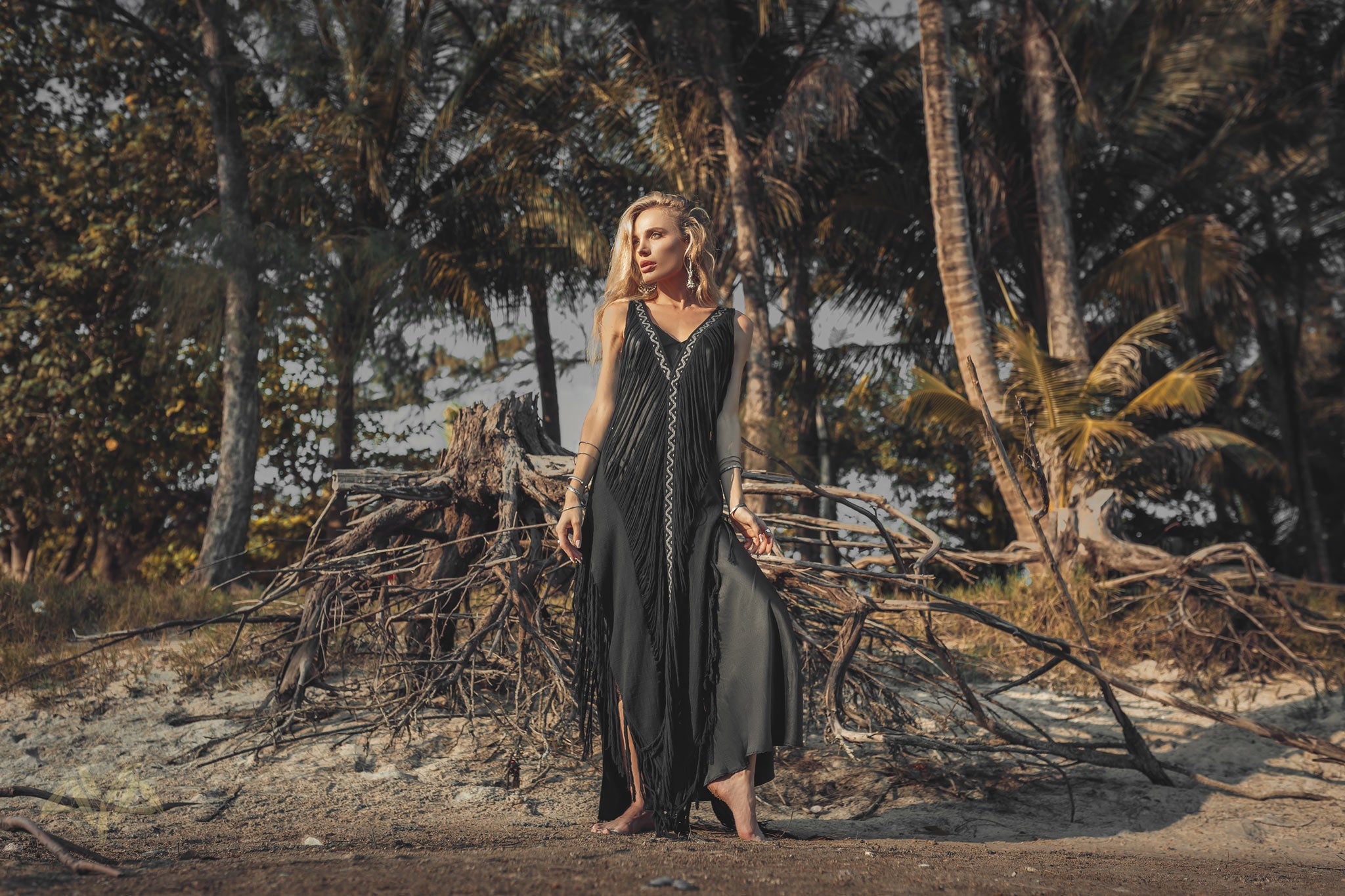 Boho Handwoven and Hand-Loomed Dress, Tribal Raw Cotton Cover-up - AYA Sacred Wear