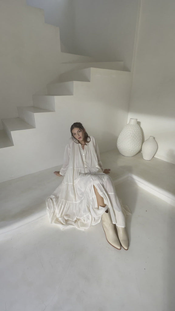 Boho Dress for Women, Off White Bohemian Prom Dress, Light Summer Dress - AYA Sacred Wear