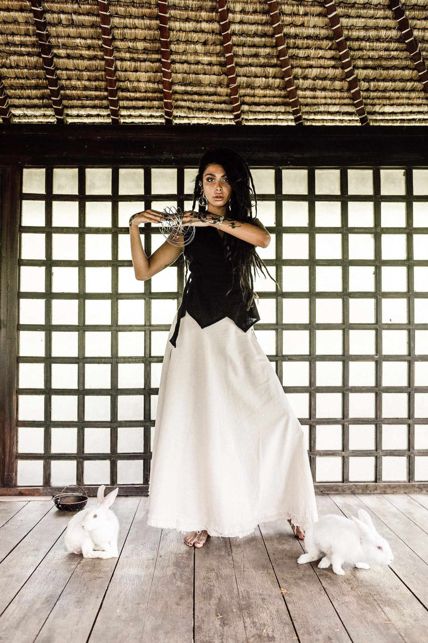 Black Qigong Kimono Top Vest - AYA Sacred Wear