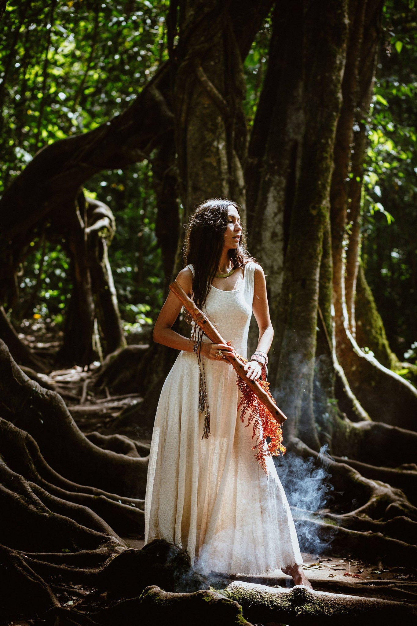 Bohemian Boho Wedding Dress Organic Cotton - AYA Sacred Wear