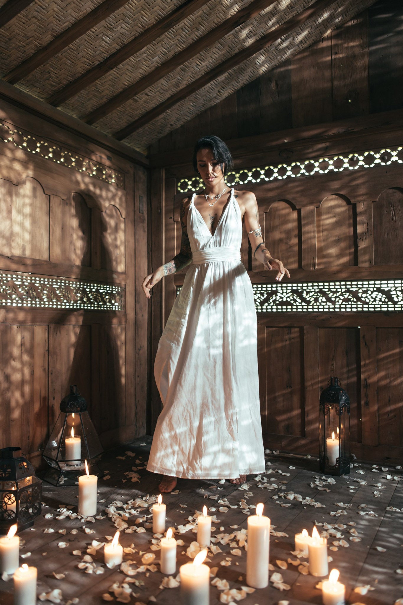 Boho Wedding Dress, Bohemian Goddess Dress Long - AYA Sacred Wear