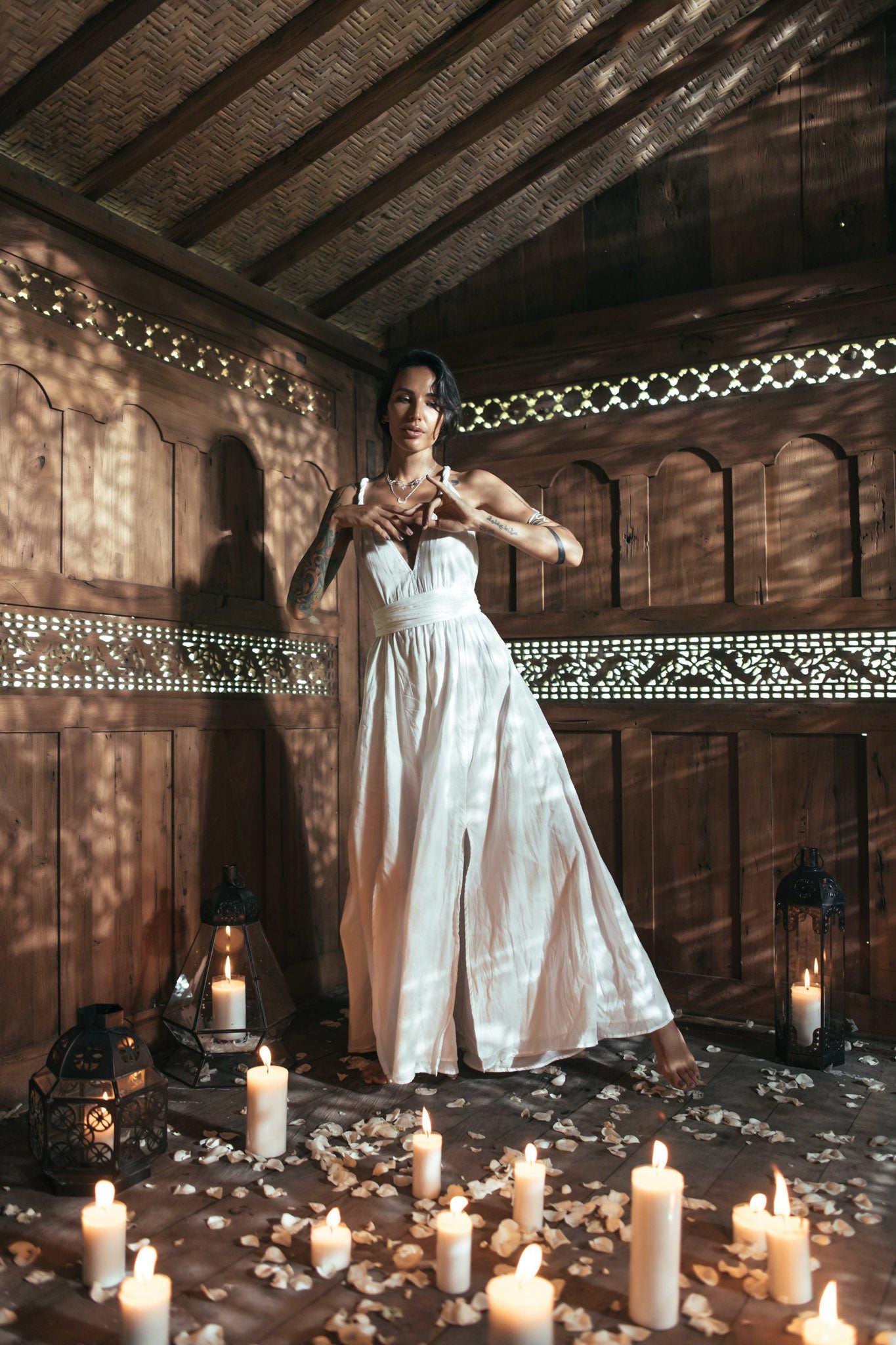 Boho Wedding Dress, Bohemian Goddess Dress Long - AYA Sacred Wear