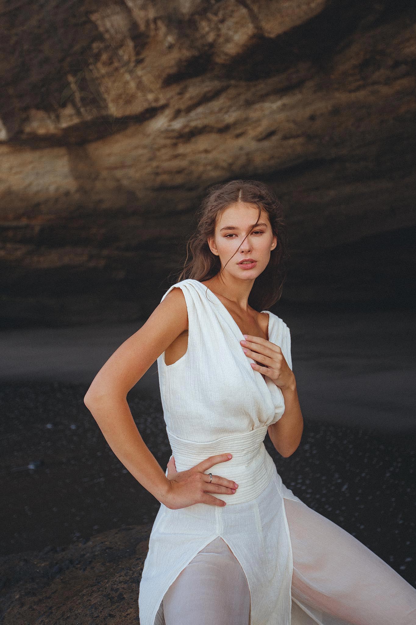 This off-white boho jumpsuit is perfect for any woman who wants to feel comfortable and stylish at the same time. The peace silk and cotton material is light and airy, making it perfect for warm weather.