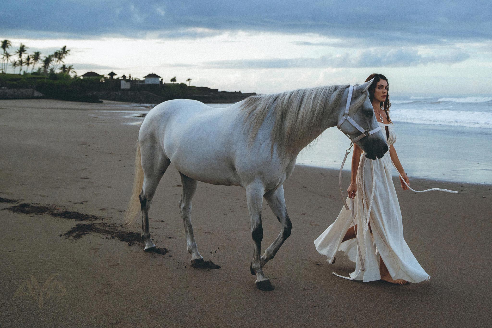 Off-White Greek Goddess Boho Wedding Dress by AYA Sacred Wear