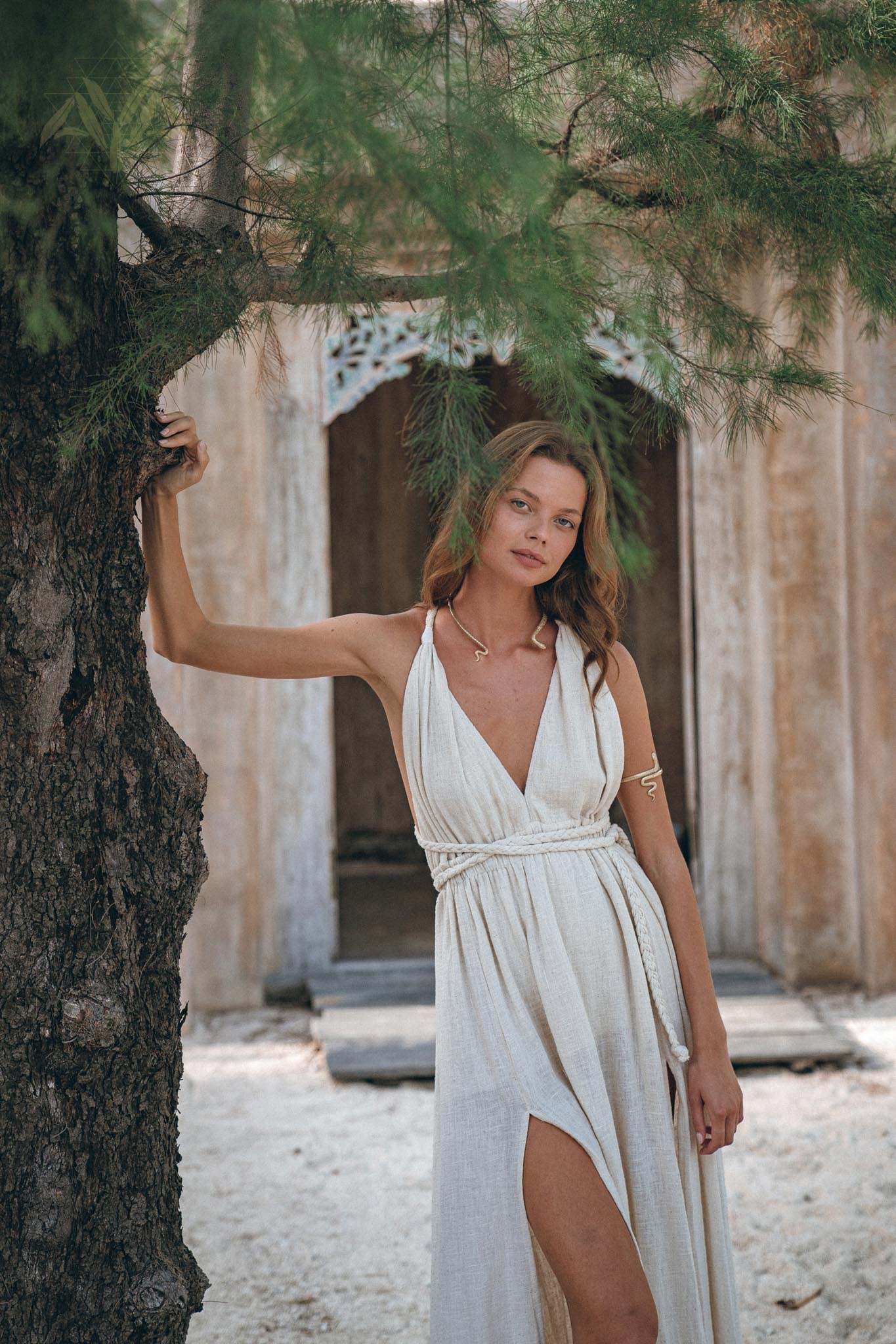 Greek Goddess Dress, Simple Wedding Dress, Organic Cotton Bridesmaid Dress - AYA sacred wear