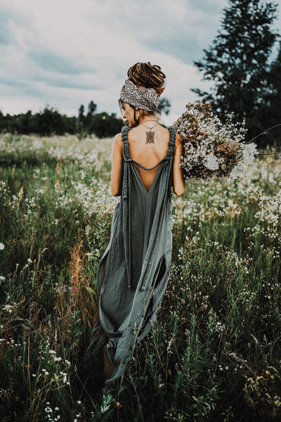 Green Nomad Spirit Dress (Adjustable size, multiway dress) | AYA Sacred Wear