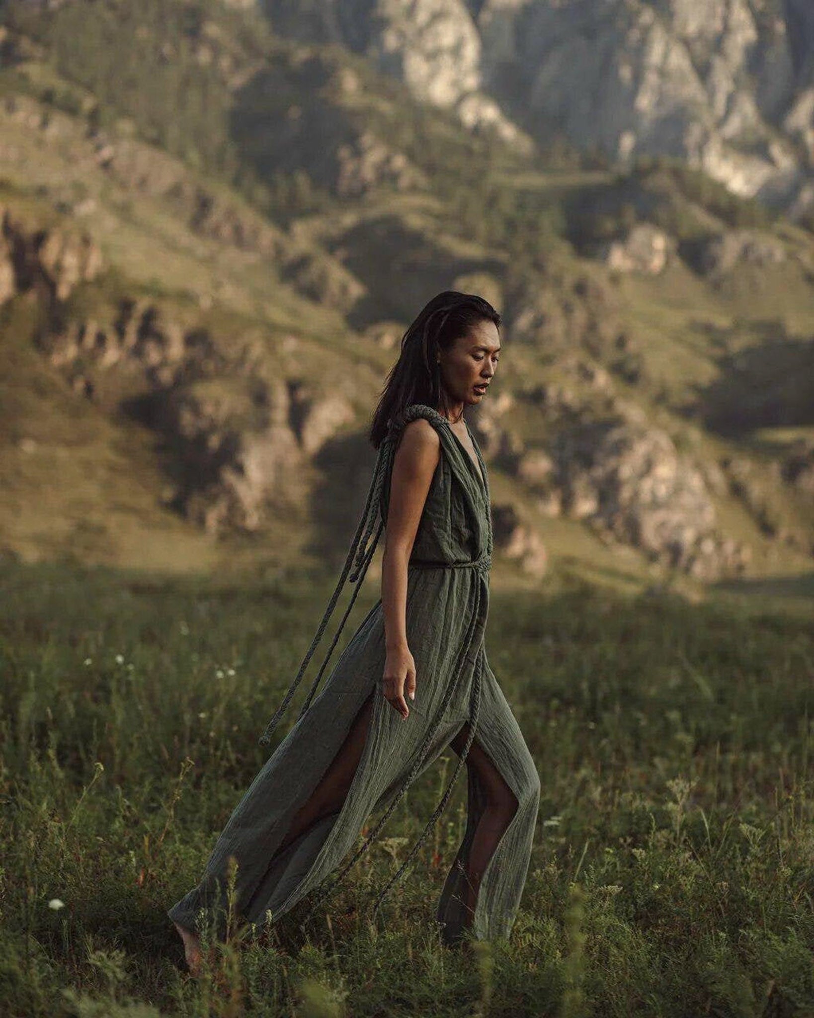 Green Nomad Spirit Dress (Adjustable size, multiway dress) - AYA Sacred Wear
