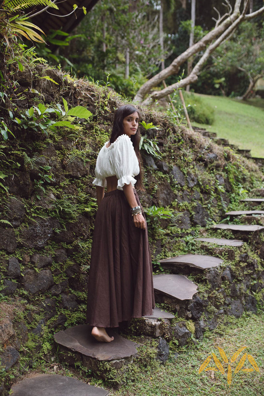 White Cotton Gypsy Boho Top Bohemian Wear - AYA Sacred Wear