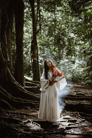 White Cotton Kimono Tunic Wrap - AYA Sacred Wear