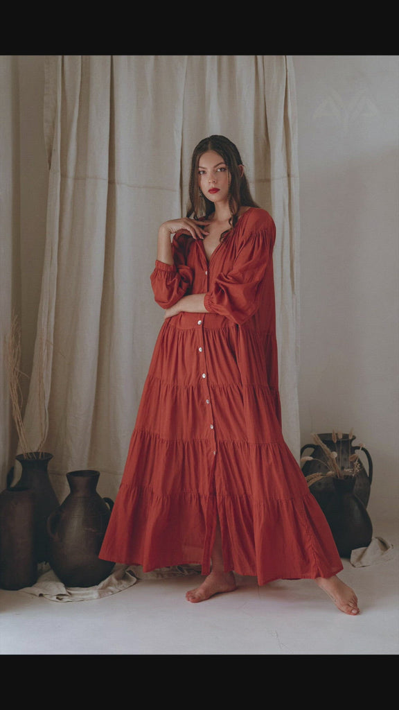 Boho Dress for Women, Wine Red Boho Prom Dress, Light Summer Dress - AYA Sacred Wear