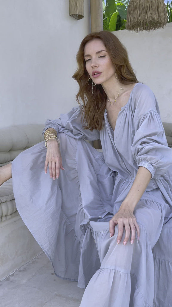 Boho Dress for Women, Sky Blue Bohemian Prom Dress, Light Summer Dress - AYA Sacred Wear