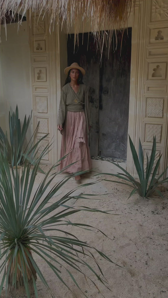 Boho Kimono Top, Organic Goddess Top, Wide Sleeve Wrap Top - AYA Sacred Wear