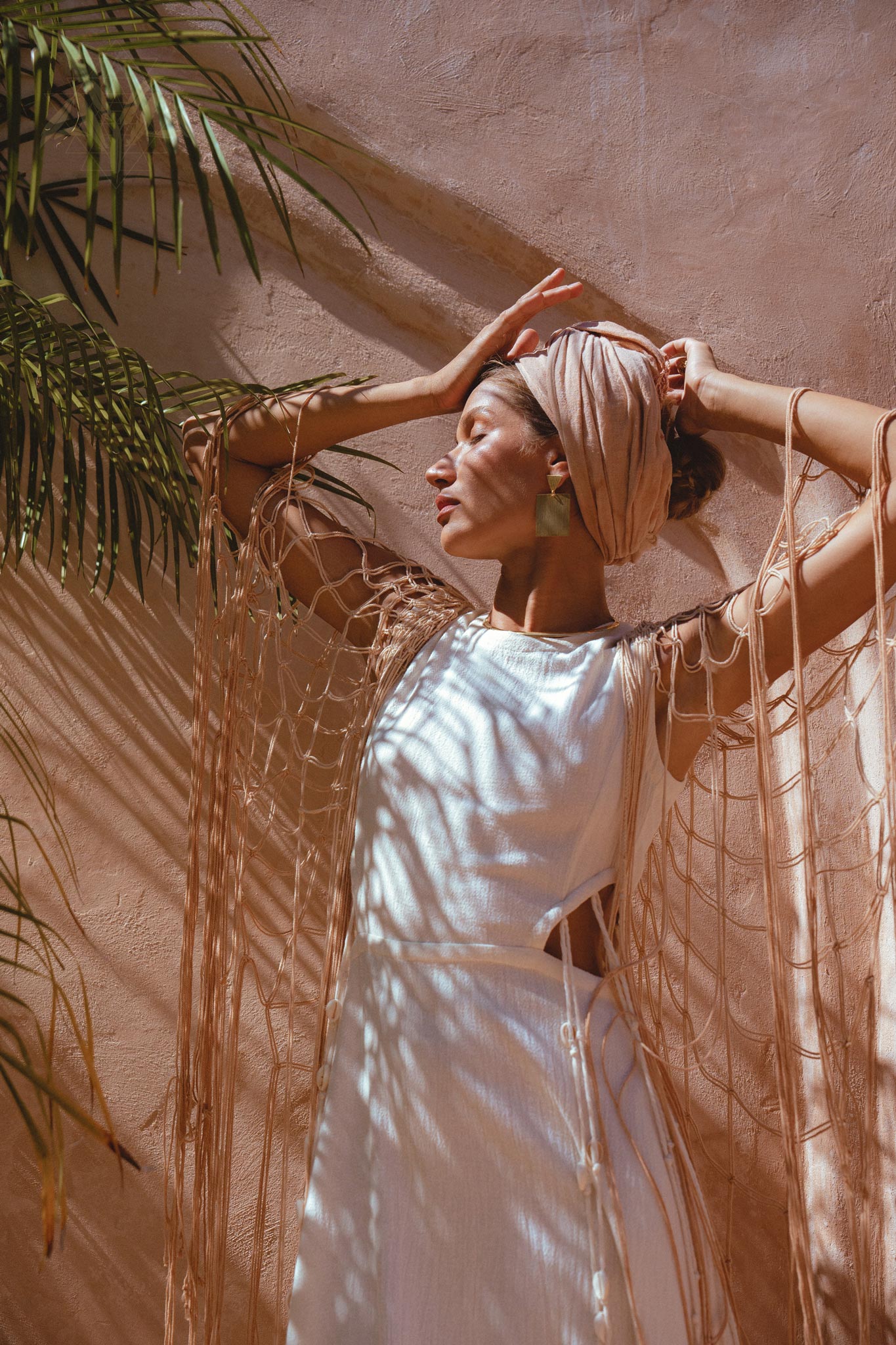 Stay Cool and Covered in Aya Sacred Wear’s Powder Pink Summer Net Cover Up 