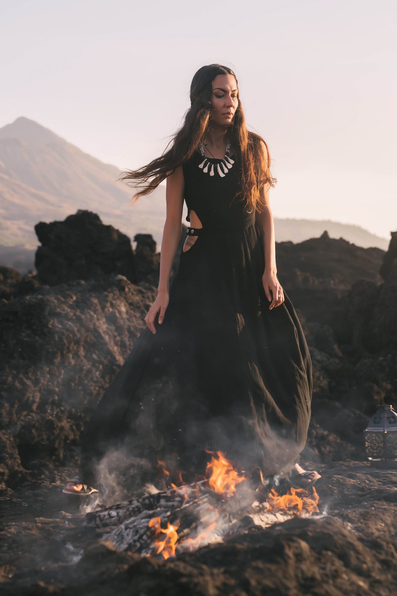 Boho Style in our Eco Black Maxi Dress – Indigenous