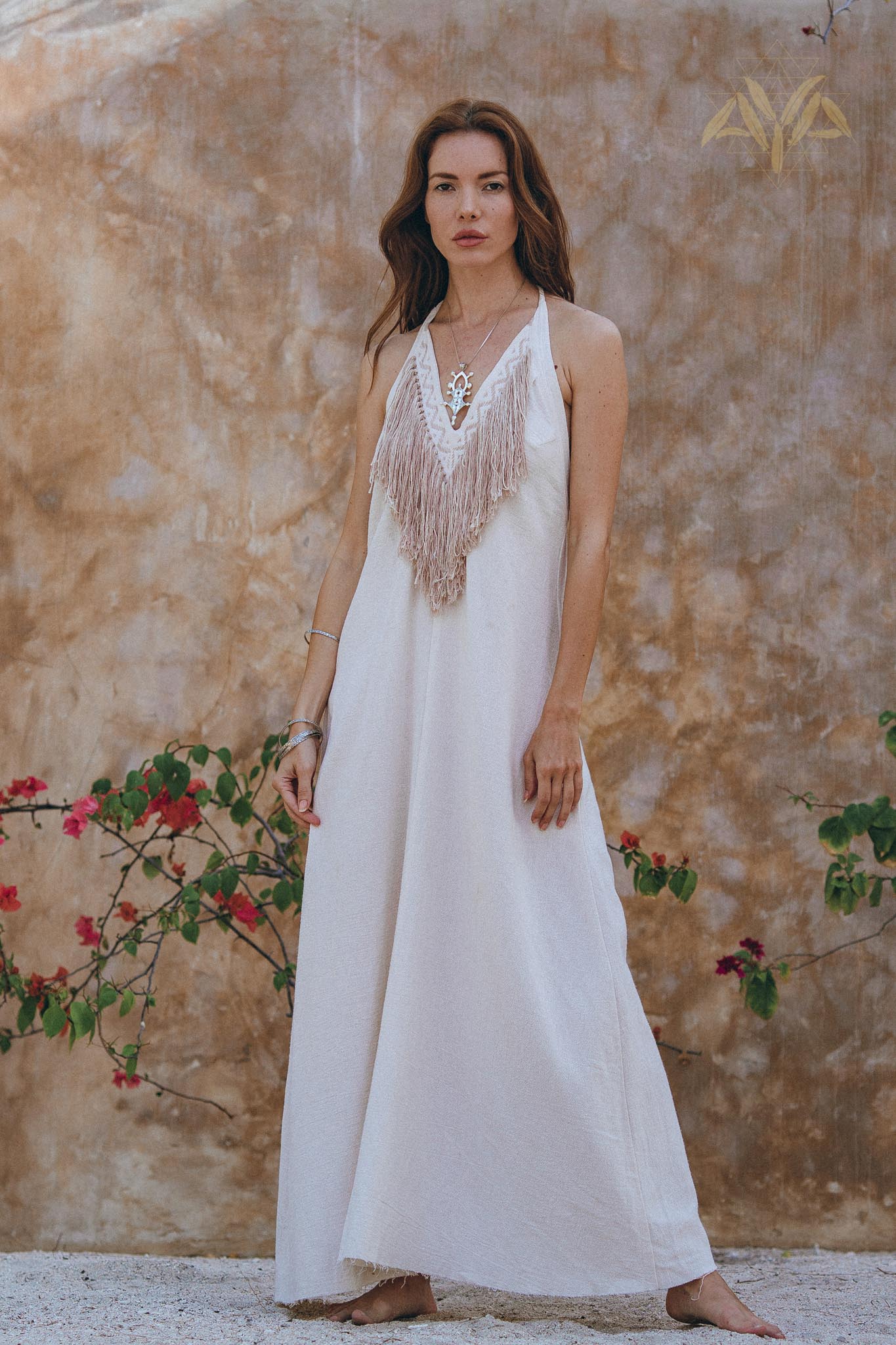 Boho Wedding Dress, Simple Wedding Dress, Off White Boho Dress - AYA Sacred Wear