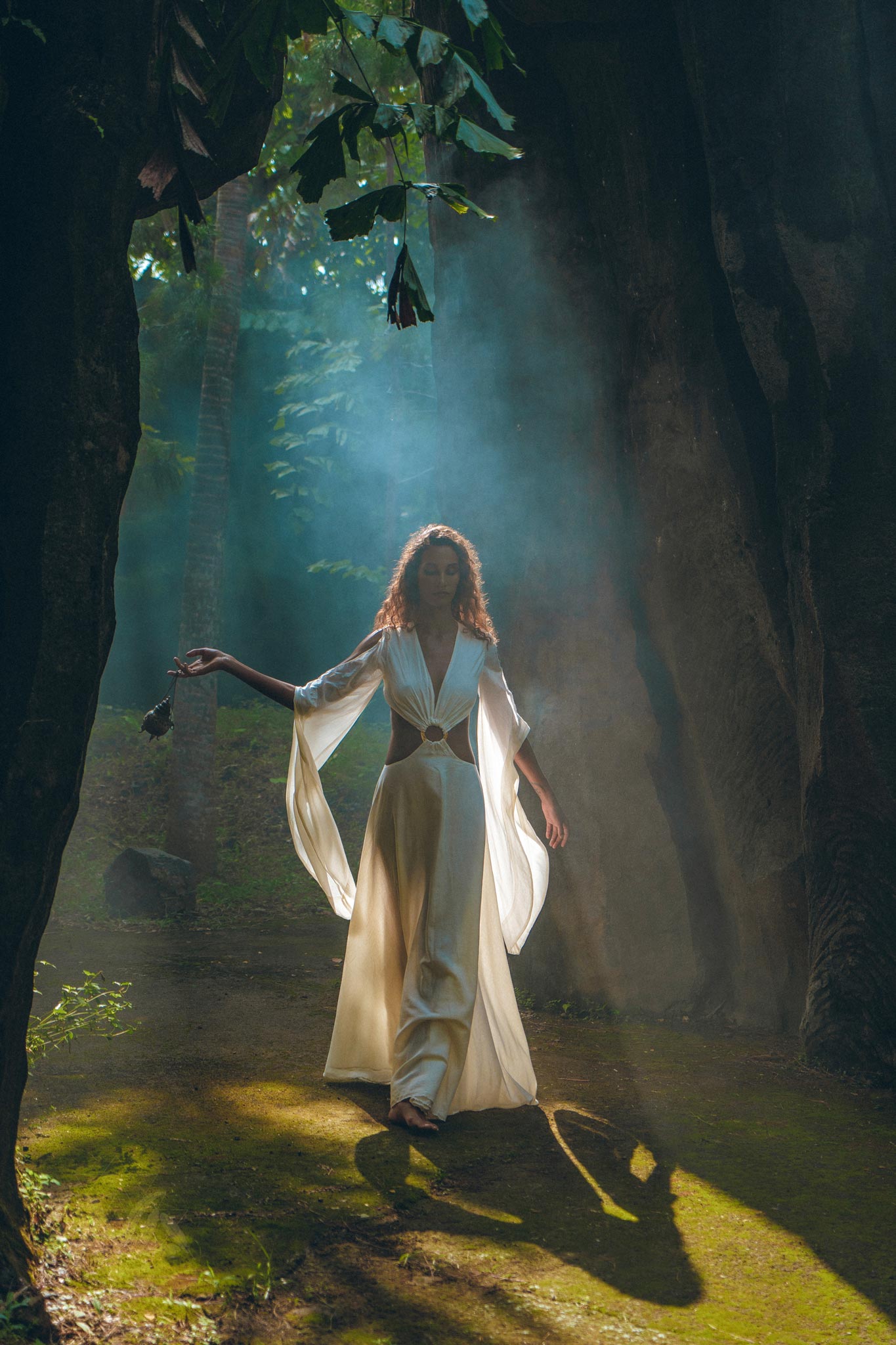 White Summer Boho Dress for Women, Organic Wedding Dress - AYA Sacred Wear