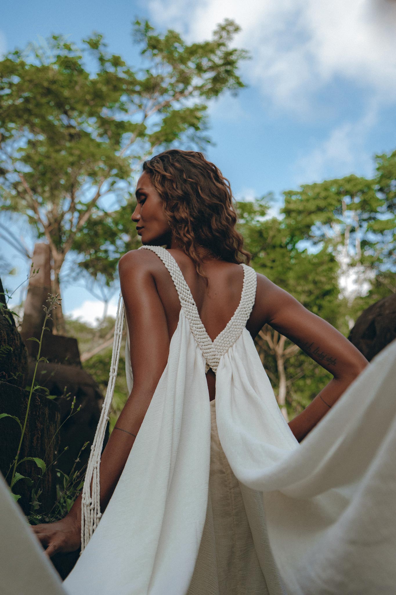Boho Wedding Dress, Beach Wedding Dress, Off-White Multiway Dress - AYA Sacred Wear