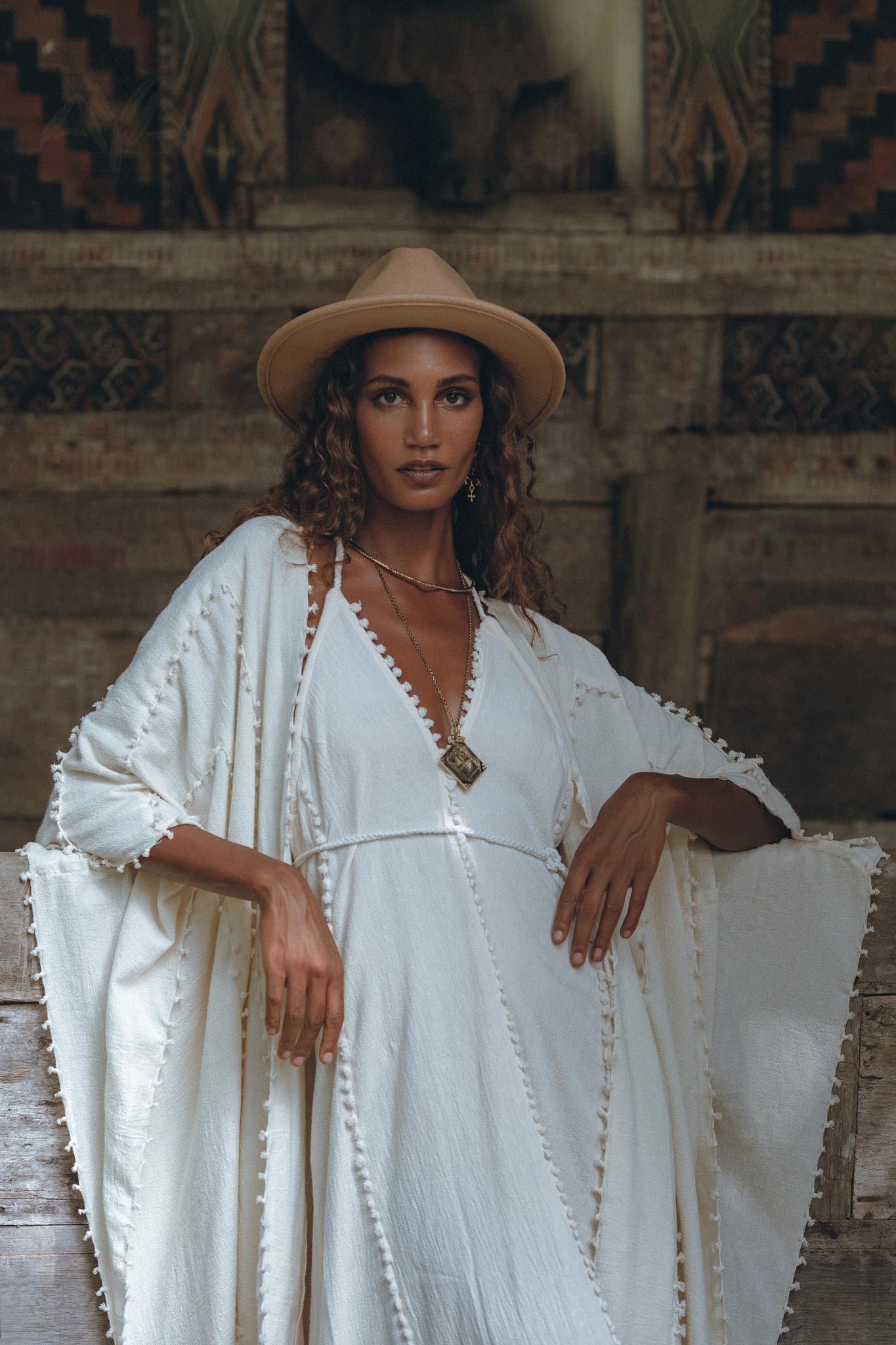 Bridal Poncho Robe • Boho Cape for Women • Bohemian Kimono Overcoat - AYA Sacred Wear