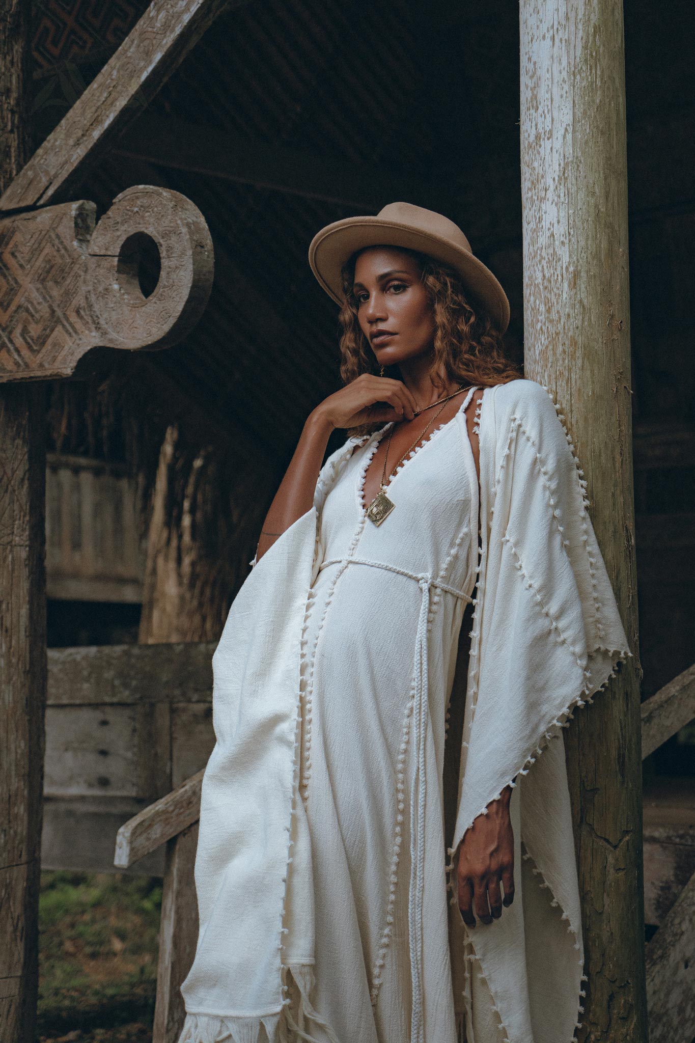 Bridal Poncho Robe • Boho Cape for Women • Bohemian Kimono Overcoat - AYA Sacred Wear
