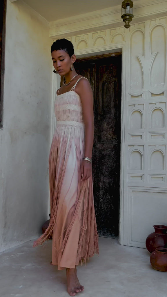 Boho Dress for Women, Tribal Dress, Ethnic Handwoven Macrame Dress - AYA Sacred Wear