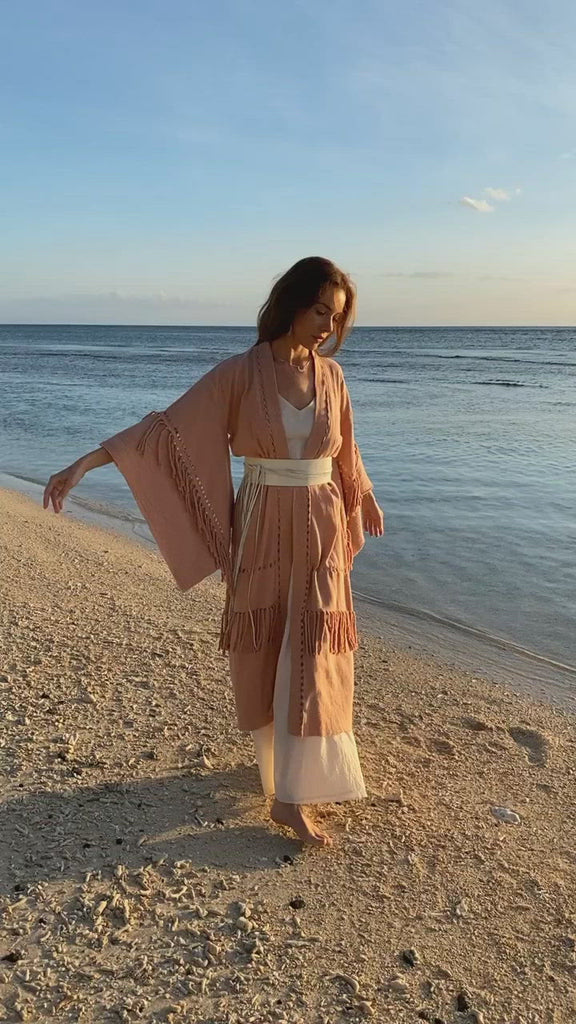 Boho Kimono Cover Up, Wide Sleeve Cardigan Mantle, Cape for Women - AYA Sacred Wear