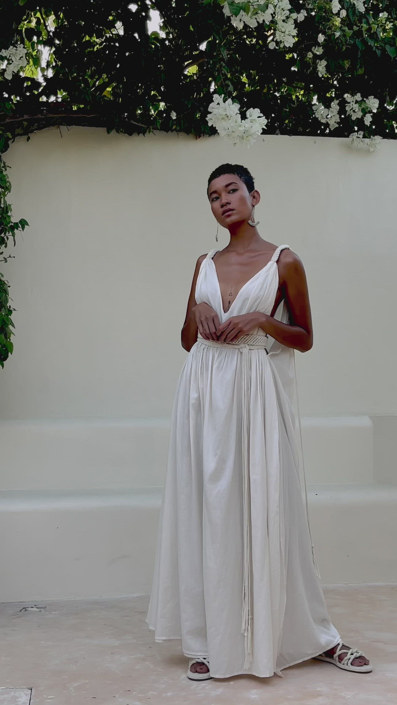 Boho Beach Wedding Dress, Off White Multiway Dress, Bohemian Dress - AYA Sacred Wear