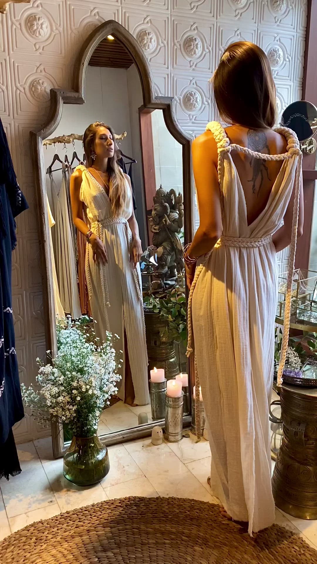 Off-White Nomad Spirit Boho Wedding Dress by AYA Sacred Wear