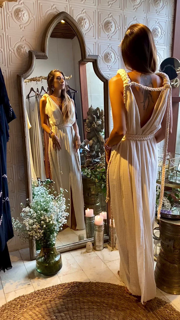 Off-White Nomad Spirit Boho Wedding Dress by AYA Sacred Wear